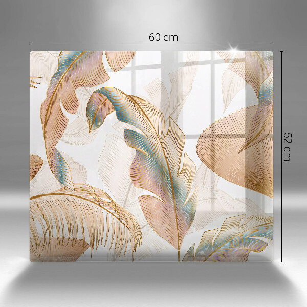 Protector encimera Plumas y hojas boho