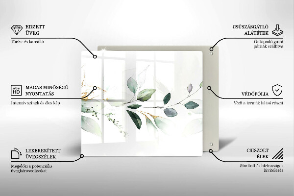 Protector encimera Hojas de acuarela