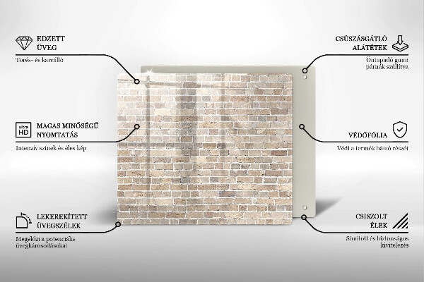 Protector encimera Pared de ladrillo brillante