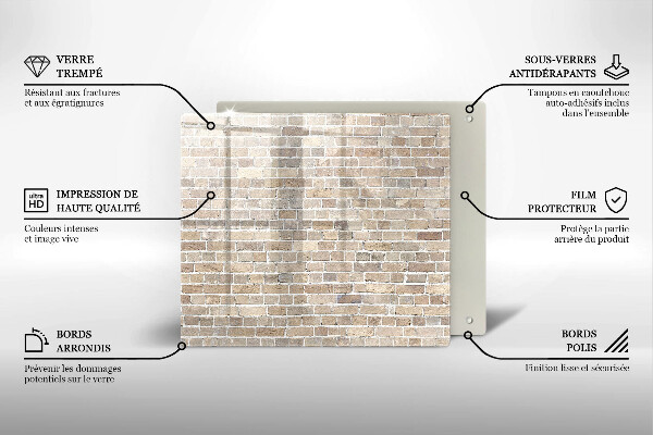 Protector encimera Pared de ladrillo brillante