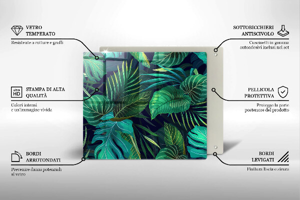 Protector encimera Ilustración de hojas de selva