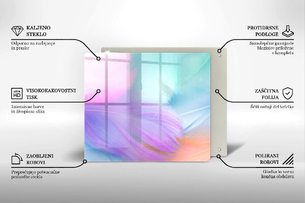 Protector encimera Plumas pasteles