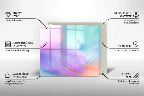 Protector encimera Plumas pasteles