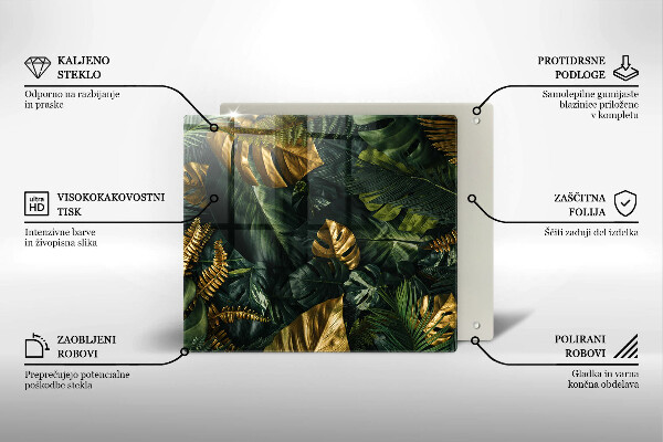 Protector encimera Hojas de monstera dorada