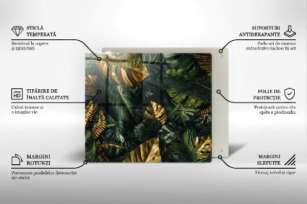 Protector encimera Hojas de monstera dorada