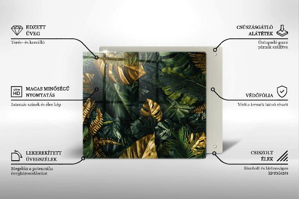 Protector encimera Hojas de monstera dorada