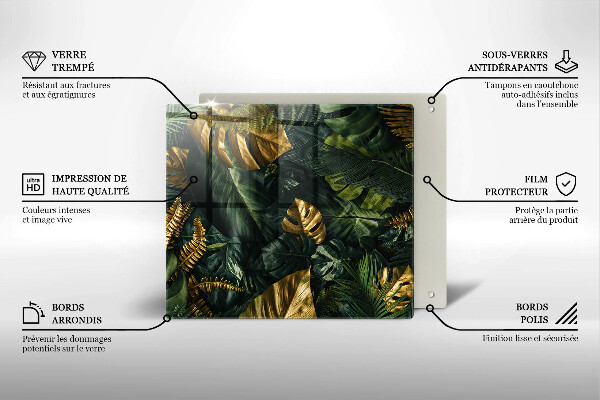Protector encimera Hojas de monstera dorada