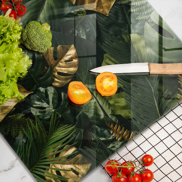 Protector encimera Hojas de monstera dorada