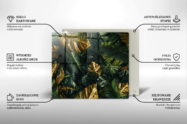 Protector encimera Hojas de monstera dorada