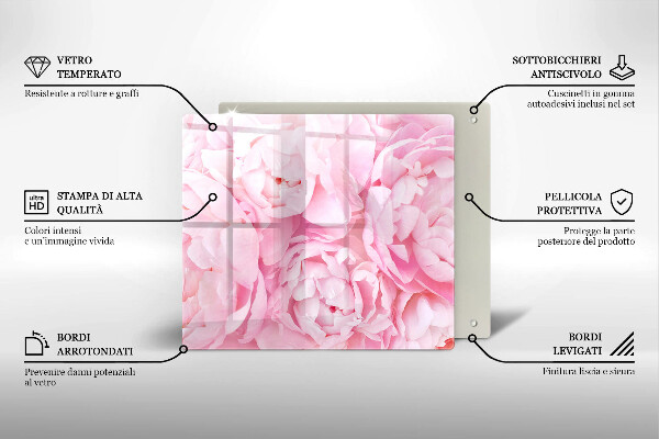 Protector encimera Peonías delicadas