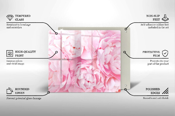 Protector encimera Peonías delicadas