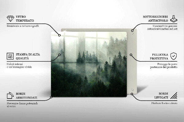 Protector encimera Paisaje de bosque brumoso