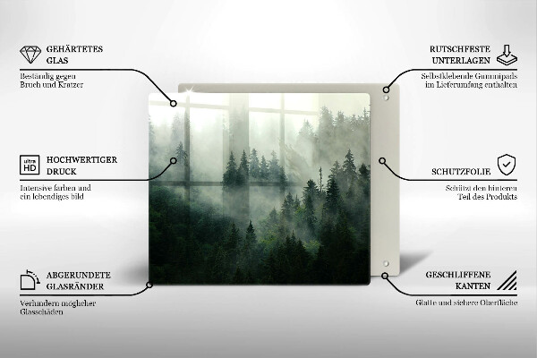 Protector encimera Paisaje de bosque brumoso