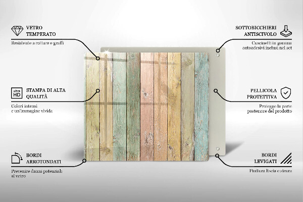 Protector encimera Tableros vintage coloridos