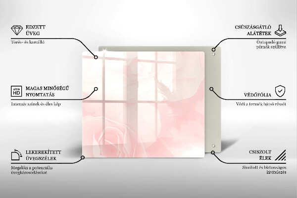 Protector encimera Fondo de rosas pastel