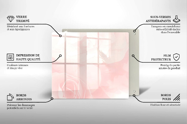 Protector encimera Fondo de rosas pastel