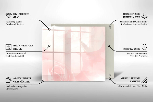 Protector encimera Fondo de rosas pastel