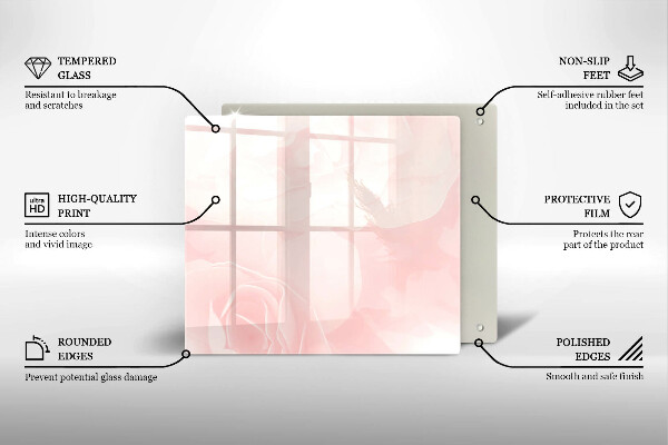 Protector encimera Fondo de rosas pastel