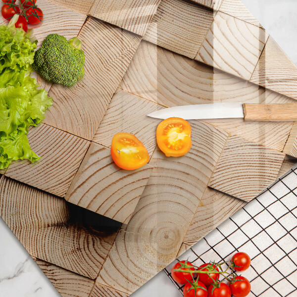 Cubre vitrocerámica Cuadrados de madera