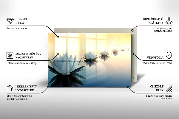 Cubre vitrocerámica Flores de lirio en el agua