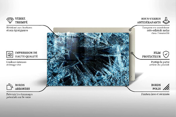 Cubre vitrocerámica Estructura del hielo afilado