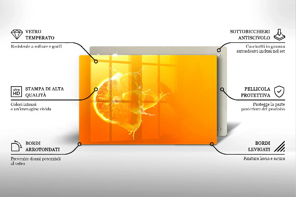 Cubre vitrocerámica Fruta jugosa de naranja