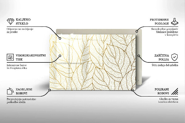 Cubre vitrocerámica Patrón de hojas de arte lineal