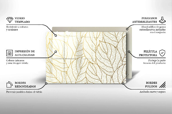 Cubre vitrocerámica Patrón de hojas de arte lineal