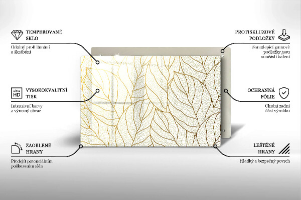 Cubre vitrocerámica Patrón de hojas de arte lineal