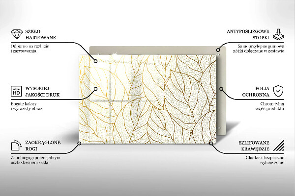 Cubre vitrocerámica Patrón de hojas de arte lineal
