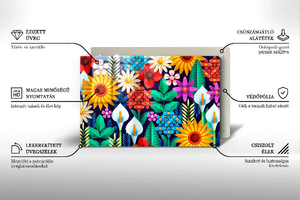 Cubre vitrocerámica Ilustración de pradera de flores