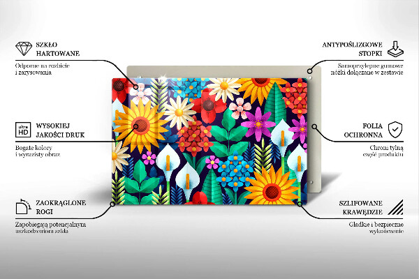 Cubre vitrocerámica Ilustración de pradera de flores