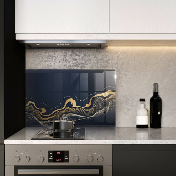 Cubre vitrocerámica Líneas doradas abstractas