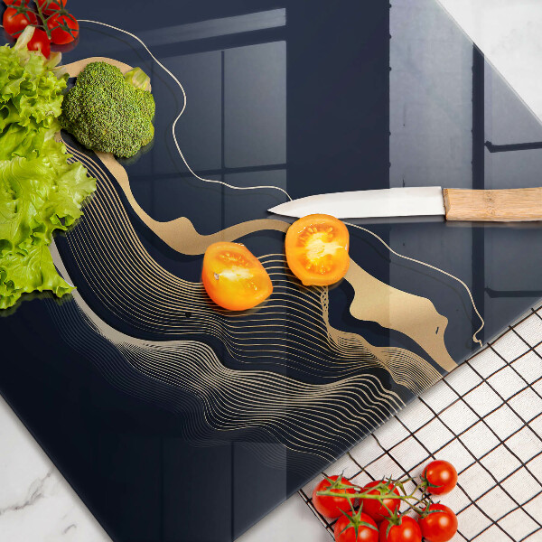 Cubre vitrocerámica Líneas doradas abstractas