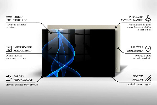 Cubre vitrocerámica Líneas azules de humo