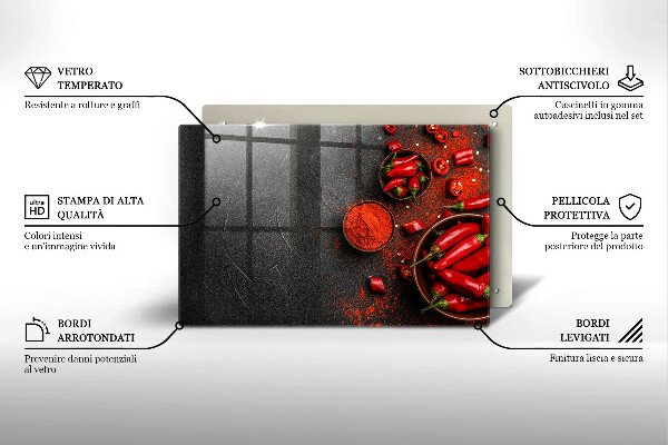 Cubre vitrocerámica Chiles rojos