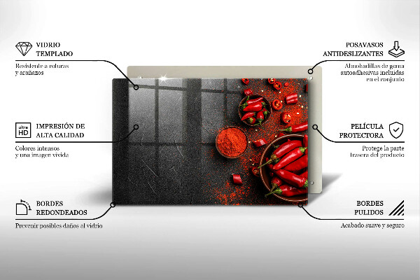 Cubre vitrocerámica Chiles rojos
