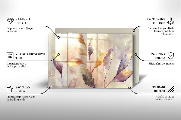 Protector placa inducción Hojas boho pintadas