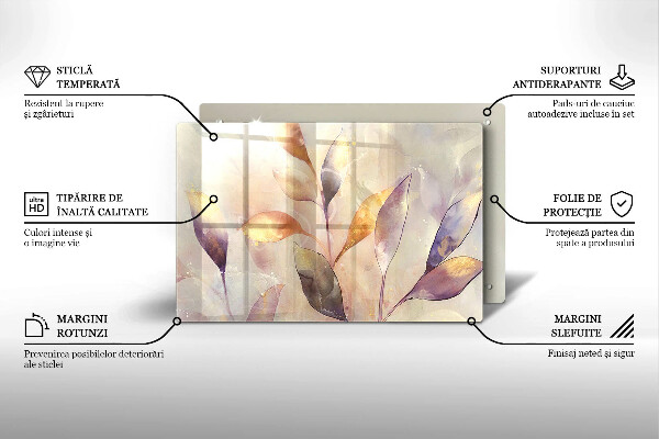 Protector placa inducción Hojas boho pintadas