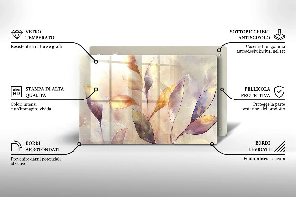 Protector placa inducción Hojas boho pintadas