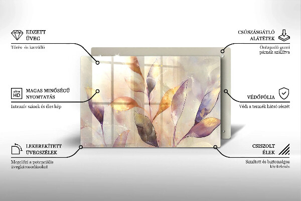 Protector placa inducción Hojas boho pintadas