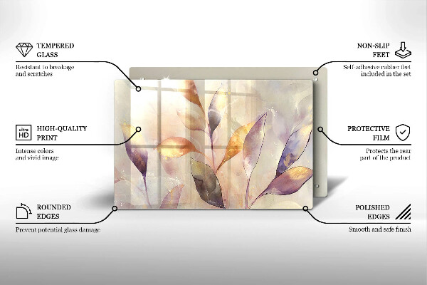 Protector placa inducción Hojas boho pintadas