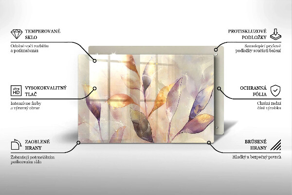 Protector placa inducción Hojas boho pintadas