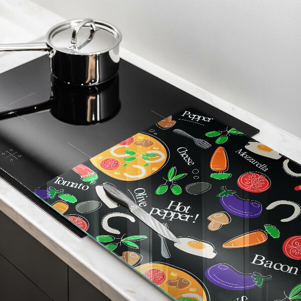 Cubre vitrocerámica Ilustración de comida