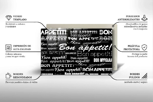 Cubre vitrocerámica Subtítulos de cocina bon appetit