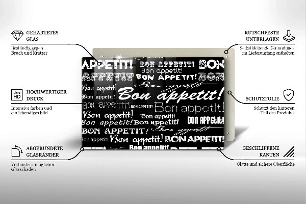 Cubre vitrocerámica Subtítulos de cocina bon appetit