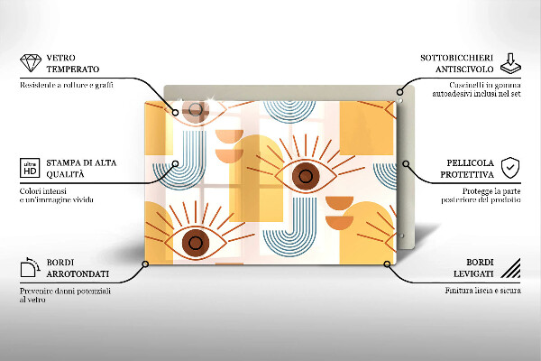 Cubre vitrocerámica Patrón de ojos boho