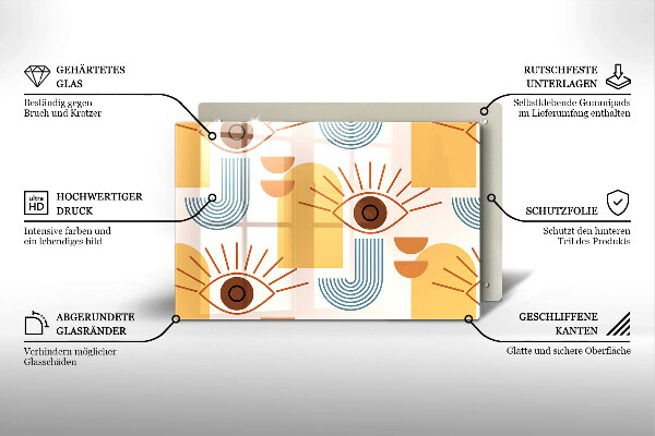 Cubre vitrocerámica Patrón de ojos boho