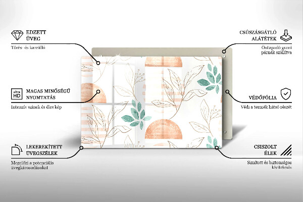 Cubre vitrocerámica Patrón de hojas boho