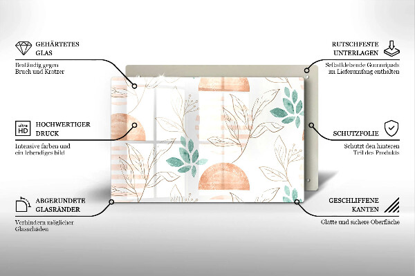 Cubre vitrocerámica Patrón de hojas boho